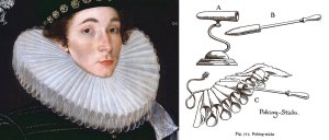 Cornelis Ketel. Retrato de Richard Goodricke de Ribston (detalle) e ilustración de 'planchador' de cuello